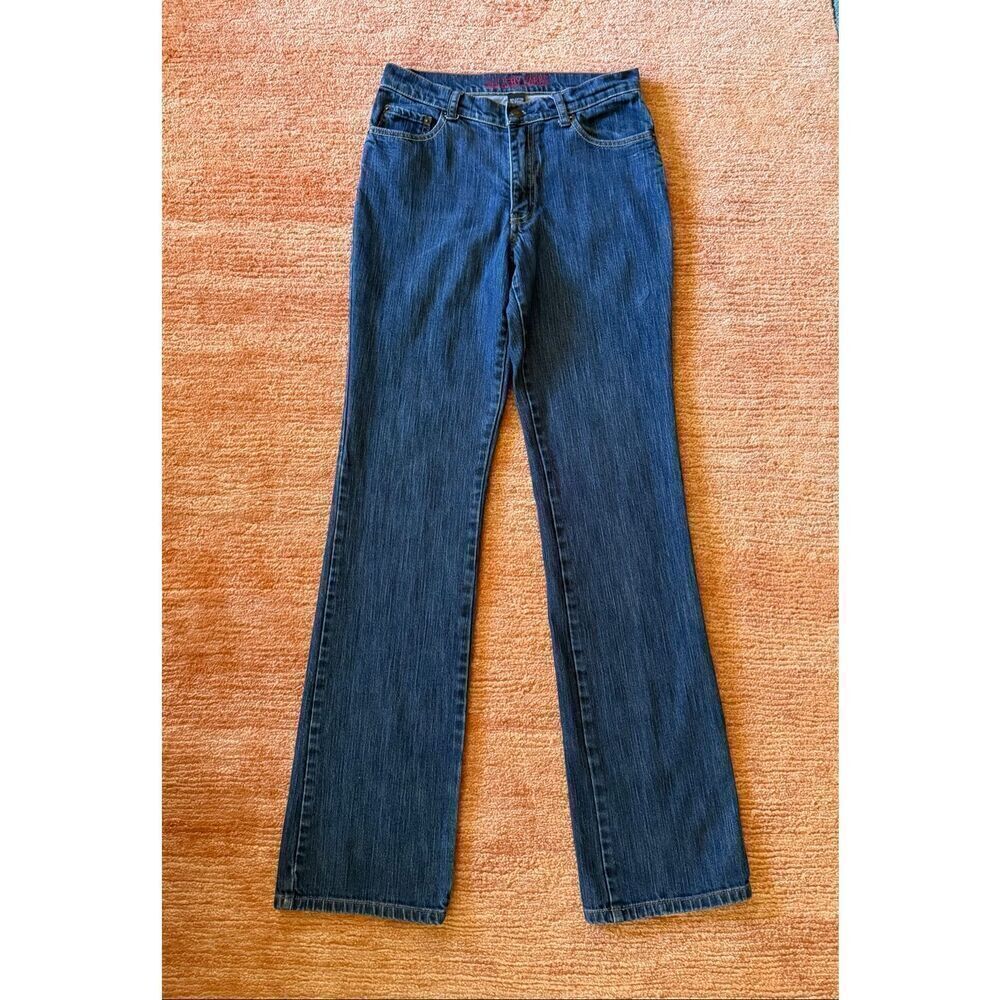 New York & Company Battery Park High Rise Bootcut Jeans Dark Wash 4 Tall Stretch